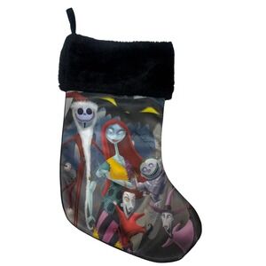 Disney The Nightmare Before Christmas 14" Holiday Stocking with Black Faux Fur